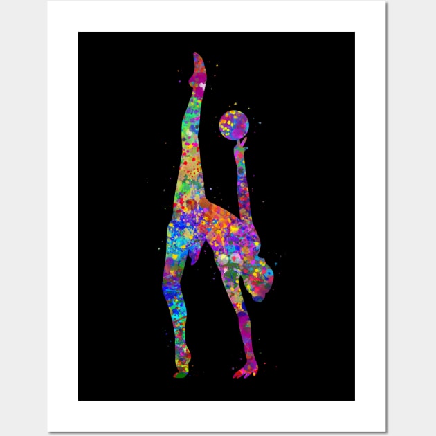 Rhythmic gymnastics ball watercolor Wall Art by Yahya Art